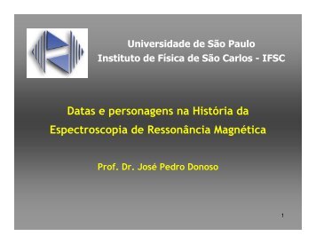 Datas e personagens na HistÃ³ria da Espectroscopia de ... - IFSC
