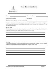Show Observation Form - PartyLite Consultant Business Center