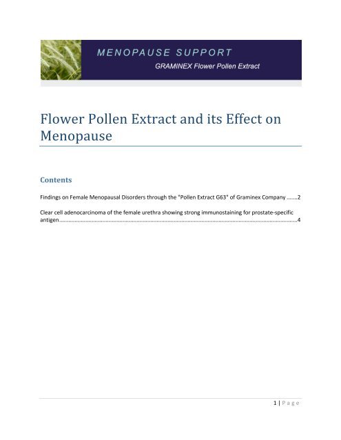 Flower Pollen Extract and its Effect on Menopause - Graminex