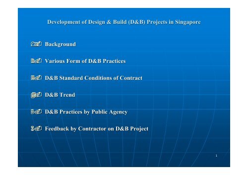 Development of Design & Build (D&B) Projects in Singapore ...