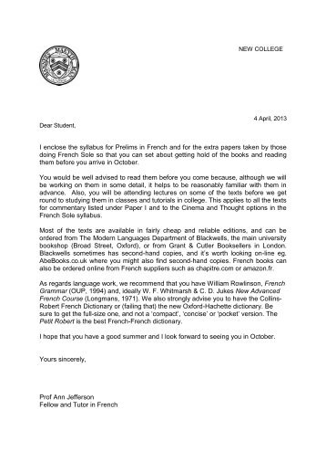college cover letter