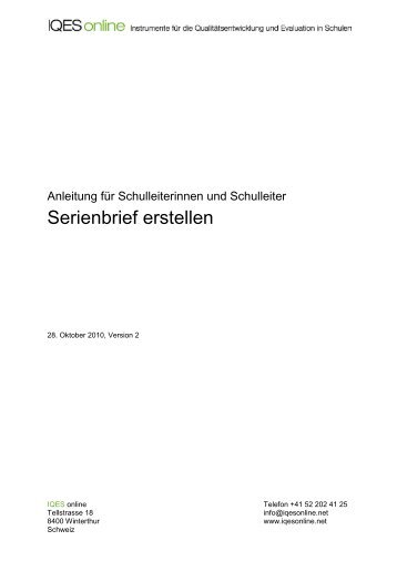 Serienbrief erstellen - IQES online