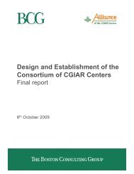 Design and Establishment of the Consortium of CGIAR ... - CIAT - cgiar