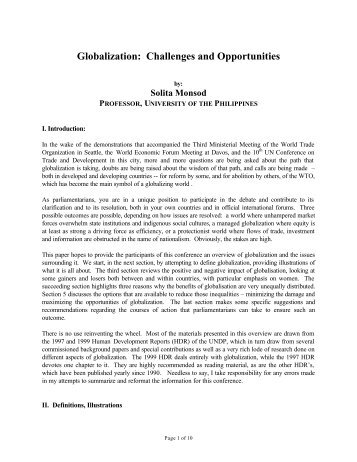 Globalization: Challenges and Opportunities - CAPWIP