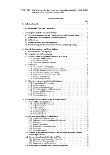 Inhaltsverzeichnis - Fgsv-Verlag