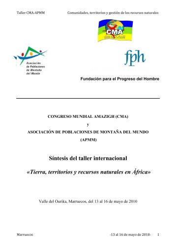 Síntesis del taller internacional «Tierra, territorios y recursos ... - APMM