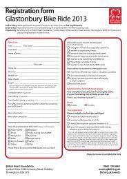 Digital event registration form template - British Heart Foundation