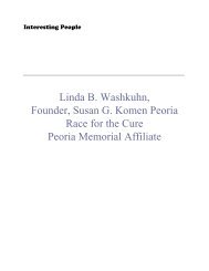 Linda B. Washkuhn, Founder, Susan G. Komen Peoria ... - Wtvp.com