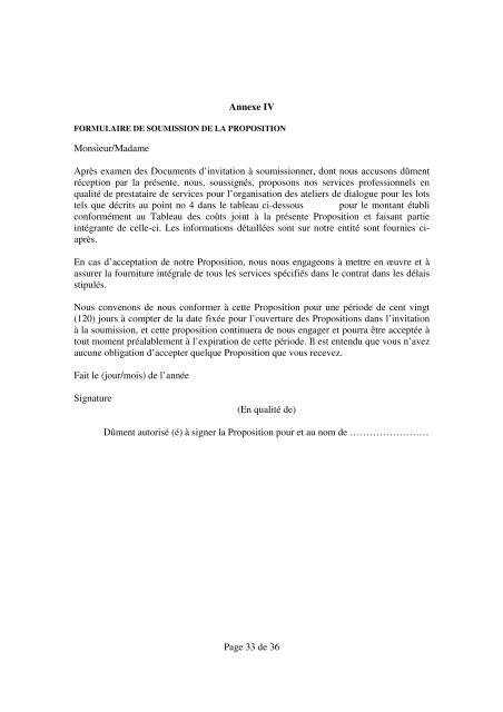 Page 1 de 36 Invitation Ã  soumissionner RÃ©f ... - mediacongo.net