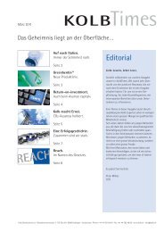 KolbTimes MÃ¤rz 2011 als PDF - Dr. W. Kolb AG