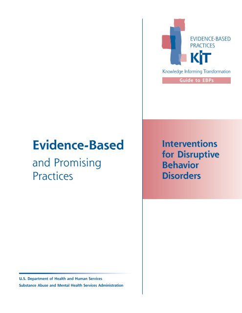 Interventions for Disruptive Behavior Disorders - SAMHSA Store ...