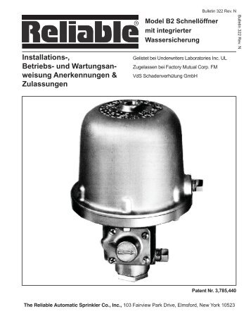 322 (German).indd - Reliable Automatic Sprinkler Co.