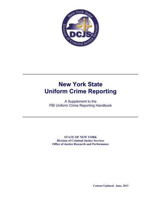 New York State Uniform Crime Reporting - Division of Criminal ...