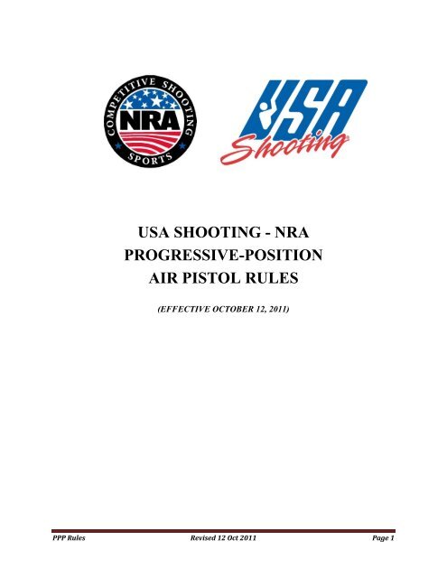 nra progressive-position air pistol rules - USA Shooting