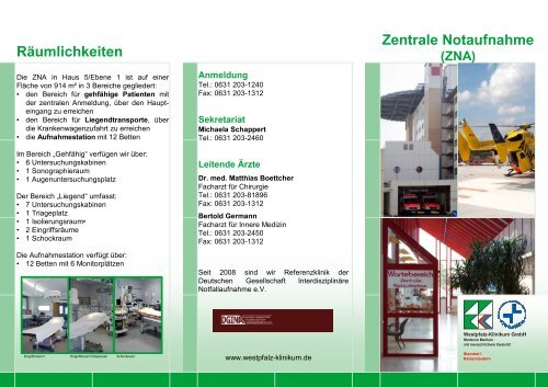 Räumlichkeiten Zentrale Notaufnahme - Westpfalz-Klinikum GmbH