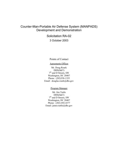 Counter-Man-Portable Air Defense System (MANPADS ...