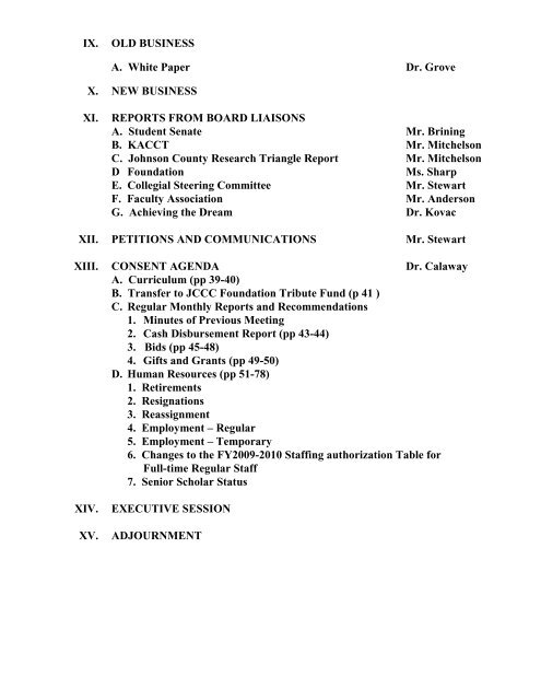 JCCC Board of Trustees meeting packet - May 2010 - Johnson ...