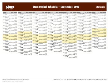 Starz InBlack - September, 2008 Schedule