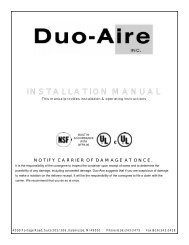 installation & operating manual - Duo-Aire