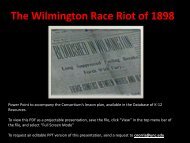 The Wilmington Race Riot - ppt - Database of K-12 Resources