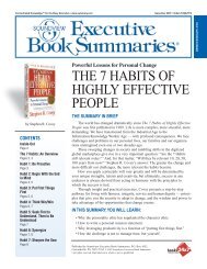 Seven Habits - Stephen R Covey - Executive Summary