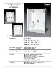 SHA-6033 SHA-6033LS (Left Seat) SHA-6033DS (Dual ... - Oasis Bath