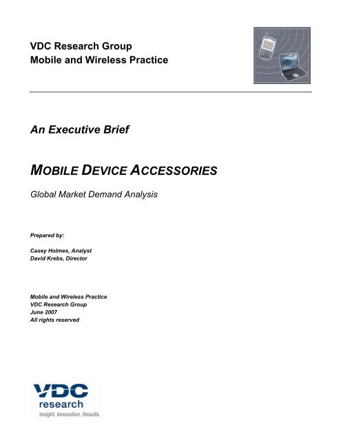 MOBILE DEVICE ACCESSORIES - VDC Research