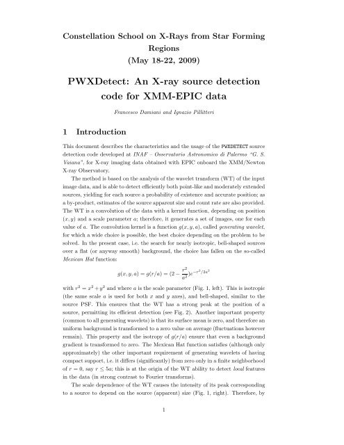 Wavelet detection method for XMM - Osservatorio Astronomico di ...