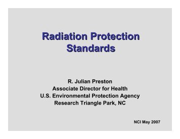 Radiation Protection Standards - Radiation Epidemiology Course