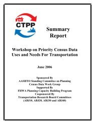 Summary Report - Census Data for Transportation Planning: TRB ...