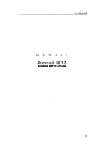 SIMRAD - Manual fÃ¶r IS12 Combi