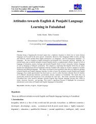 Attitudes towards English & Punjabi Language Learning in Faisalabad