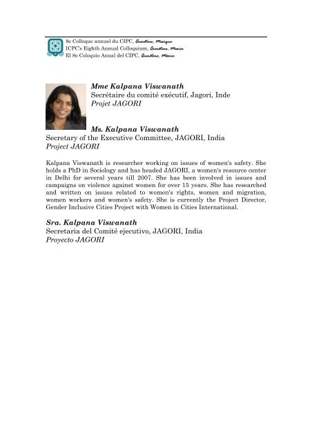 Ms. Kalpana Viswanath - International Centre for the Prevention of ...