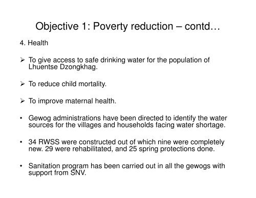 Mid-Term Review 10th Five Year Plan Lhuentse Dzongkhag March ...