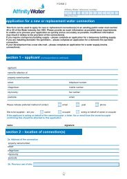 Application for a new or replacement water connection - Affinity Water