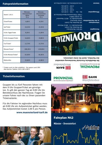 Fahrplan N42 - DB Bahn Westfalenbus