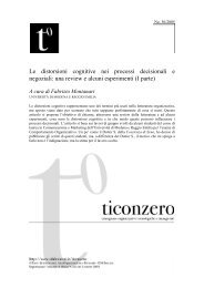 Le distorsioni cognitive nei processi decisionali e negoziali: una ...