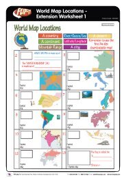 World Map Locations - Extension Worksheet 1 - TTS