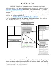 1 MoLE Gas Laws Activities* To begin this ... - John I. Gelder