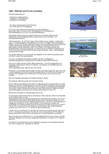 1990 â 2002 Det nya F10 och avveckling Page 1 of 2 1990-2002 ...