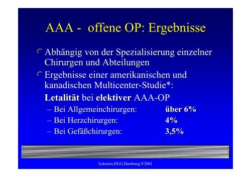 Endoleaks Typ I - Westpfalz-Klinikum GmbH