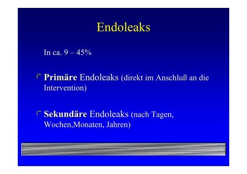 Endoleaks Typ I - Westpfalz-Klinikum GmbH