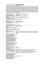 Announcement of Cessation as Director cum Chairman * - SPC