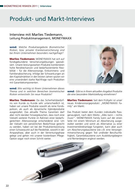 Biometrische Risiken 2011 - WMD Verlag GmbH