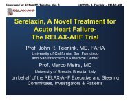 Serelaxin, A Novel Treatment for Acute Heart Failure- The RELAX - 1