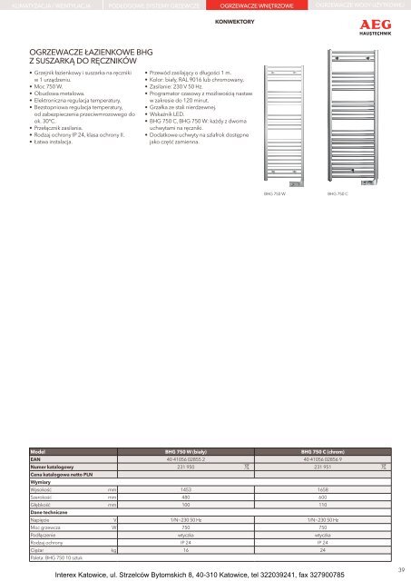 AEG - Katalog techniki grzewczej - Interex Katowice