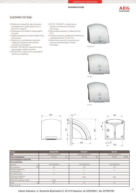 AEG - Katalog techniki grzewczej - Interex Katowice