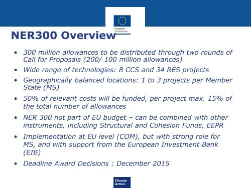 Overview of NER300 second Call for Proposals Beatrice Coda - EGEC