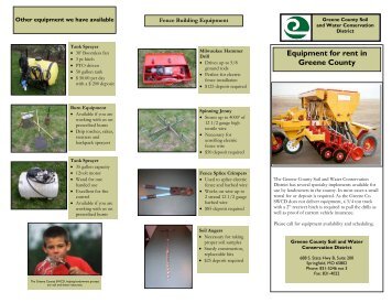 Equipment brochure - Soil and Water Conservation Districts