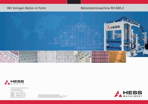 Betonsteinmaschine RH 600-2 Wir bringen Beton in ... - HESS Group